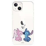 Custodia per iPhone 14 Ufficiale Lilo & Stitch, Angel & Stitch Beso per proteggere il tuo cellulare. Custodia per iPhone in silicone flessibile con licenza ufficiale Disney