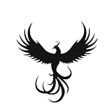 AMA SHOP Adesivo Prespaziato Fenice mod.5 coloreNero|adatto per casco auto moto Pc, laptop |Decalcomania|CM.20