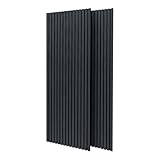 Mozart - Set di 2 pannelli fonoassorbenti decorativi in legno 235x60 cm, superficie totale 2,82 mq, nero