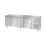 Royal Catering RCLK-S49 Tavolo Refrigerato Banco Frigo Con Piano Di Lavoro (450 L, Tavolo da lavoro in acciaio inox, Compressore Secop da 343 W, 2 scomparti refrigeranti, Refrigerante R290)