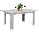 Shally Dogan Tavolo Allungabile Sala da pranzo Grigio da 110 x 70 cm a 150 x 70 cm, Design Moderno, Estensibile Salvaspazio, Ideale per Sala Pranzo, Soggiorno, Cucina, Arredamento Interno, (Cemento)