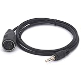Tomost Cavo MIDI DIN da 3,5 mm, 5 pin, spina DIN femmina a 5 pin a jack stereo TRS maschio da 3,5 mm, convertitore per tastiera MIDI IK Multimedia (1 metro)
