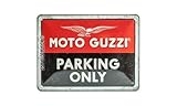 Nostalgic-Art Retro Blechschild, Targhe Vintage, Moto Guzzi – Parking Only – Idea regalo per amanti di motociclisti, in metallo, Design retro per decorazione, 15 x 20 cm