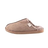 Shepherd of Sweden - Pantofole di montone Hugo - Uomo - 100% Vero montone - Slip-on - Comode - Morbide e calde - Stone - Taglia 44