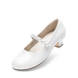 DREAM PAIRS Mary Jane Strap Bambine e Ragazze Scarpe Basse Ballerine Principessa Scarpe pada Matrimonio,Size 37.5,Bianco,SDFL2403K