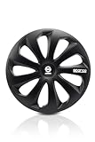 Sparco SPC1570BK Copricerchi, Nero, 15", Set di 4