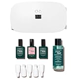 Manucurist Kit Semipermanente Unghie Rosa Hortencia - Kit Unghie Gel Completo: Lampada UV LED Unghie Professionale 24W, Base Coat, Top Coat, Gel Unghie, Solvente, Pinze per Rimuovere lo Smalto