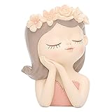Baoblaze Ragazza Testa Viso per Piante Donne Busto per Fiori Cactus succulenti per fioriere Soggiorno per Interni Desktop, 8x7x11 cm
