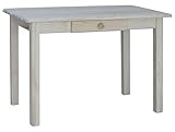 k koma Tavolo da pranzo in legno di pino massiccio, non trattato, con cassetto, tavolo da cucina, tavolo da pranzo, ideale per ristorante, auto-decapaggio (50 x 120)