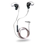 FARFISA | Auricolari Cablati IEM, Filo Removibile, Custodia Inclusa, 3 Set Gommini Silicone S/M/L, Regolazione Volume e Controllo Chiamate