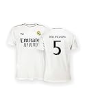 Real Madrid Prima Maglia Stagione 24/25, Bellingham, 12 Anni, Replica Home con Licenza Ufficiale