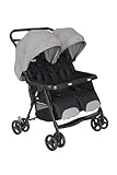 Graco - DuoRider™ Passeggino Doppio leggero con due sedute affiancate, dalla nascita fino a circa 3 anni (max 15 kg), si chiude con una sola mano, Steeple Gray