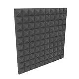Pannello Acustico Fonoassorbente Piramidale, per Trattamento acustico, 50x50x5 cm Non sottovuoto (Grigio)