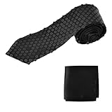 Wisebom Cravatta con Paillettes Cravatta e Fazzoletto da Taschino Cravatte Glitterate Cravatta Festa Glitter Party Cravatta Glitter Cravatta per Uomo e Donna Carnevale Festa a Tema (Nero)