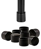 IPEA Tappi per Sedie e Mobili in Gomma Morbida – 16 Pezzi – Gommini Rotondi per Gambe in Legno, Plastica o Ferro di Sedie e Tavoli – Antigraffio e Antirumore per Pavimenti – Diametro 25 mm – Nero