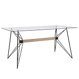 Bizzotto Yellowshop - Tavolo piano in vetro struttura in acciaio cm 160x80 modello PRIMARY