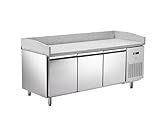 METRO Professional Banco pizza refrigerato GPT3100, acciaio inox, 310 W, 362 L, 3 porte, compatibile con GHS2200, argento