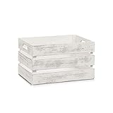 Zeller 15131 Cesto Contenitore, Legno, Bianco, 35x25x20 cm