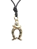 Cowboy : Ciondolo in Oro Giallo 18 Kt (750) con Simbolo - Ferro di Cavallo - Stivali - Cappello - Speroni - Pendente Charro