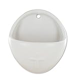 Acquasantiera in ceramica, con croce.