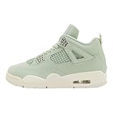 Seafoam/Sail/Metallic Silver Jordan 4 Retro Sneaker, Argento, 9 Wide
