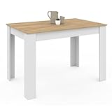 IDMarket - Tavolo da pranzo rettangolare ROZY 6 Persone bianco piano in legno di faggio 110 cm