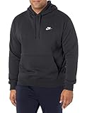 Nike Sportswear Club Fleece Felpa Con Cappuccio, Uomo, Nero (Black/Black/White), L, ‎37.08 x 28.32 x 8.76 cm, 440 grammi