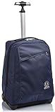 Trolley Invicta, Benin Eco-Material, Blu, 2 in 1 con Spallacci per uso Zaino