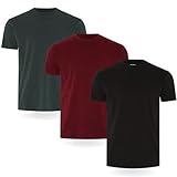 FM London confezione da 3/5 Maglietta da uomo - T-shirt premium con design leggermente aderente - Maglietta super morbida realizzata in cotone 100%