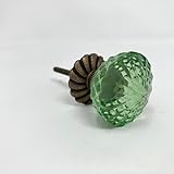 Knobs By Blossom Pomello per collare in vetro stile vittoriano vintage con bronzo anticato (verde)