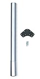Emuca 2034725 Gamba per Tavolo Diametro 60 Altezza Regolabile 687-800mm in Acciaio Verniciato Alluminio