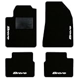 QUEMAR Tappetini Auto compatibili con Fiat Bravo (198) 2007-2014/ Kit Tappeti in Moquette e Gomma su Misura (Set 2 Anteriori + 2 Posteriori)/ Ricami e Colori Personalizzati (Bordo Nero, 4 Ricami)