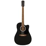 Fender FA-25CE Alternative Series Dreadnought, Chitarra Acustica Elettrica Chitarra per Principianti, con garanzia di 2 anni, include Accordatore integrato e Controlli di volume e tono integrati, Nero
