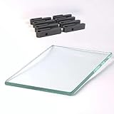 Ripiani compatibili con IKEA DETOLF Vetrinetta Ripiano Aggiuntivo Extra Vetro con Staffe Supporti (1 Vetrinetta + 8 Staffe Nere, 1)