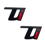 Adesivo decorativo con lettera Ti per parafango laterale auto, adatto per Alfa Romeo Giulia Stelvio tonale Giulietta 4c Mito (nero rosso)