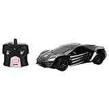 Jada Toys 253226001 Black Marvel Panther Lykan Hypersport, Turbo, RC Car con telecomando, avanti-indietro, sinistra-destra, scala 1:16, funzione di ricarica USB