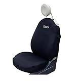Italfodere - Coprisedili Auto Anteriori e Posteriori - Compatibili con Fiat 500 - Fatti a Mano - Cotone - Gommapiuma - Poliestere - Accessori Auto Interno - Made in Italy - Nero