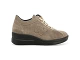 Melluso Scarpe Donna in Camoscio con Zeppa e Lacci Stampati 36 / Beige
