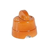 FANTON Interruttore deviatore a manopola in ceramica stile retrò colore terracotta da parete 10AX 250V vintage in porcellana 84001TC