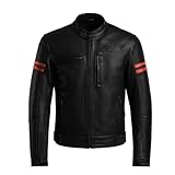BI ESSE - Giacca Giubbotto Moto in Pelle, Uomo, Vintage caffè race, completo di Protezioni (IT, Testo, L, Regular, Regular, NERO)