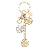 THUN - Portachiavi 3 charms quadrifogli - metallo, smalto a freddo - Collezione Sempre con me - 9.5 cm