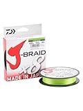 Daiwa J-Braid 8 Braid 0.18mm, 12.0kg / 26.5lbs, 300m Chartreuse, Lenza di Pesca Intrecciata Rotonda