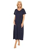 Camicia da notte da donna lunga, taglie forti, lussuosa, morbida al tatto, in jersey, taglie 46-48, 48-50, 52-54, 56-58, 30-32, Marina Militare, 44-46
