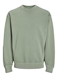 JACK & JONES Jjecharge Faded Felpa Girocollo Noos Maglia di Tuta, Iceberg Green, L Uomo