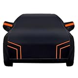 generico Telo Copriauto Personalizzato Compatibile con Fiat Barchetta 1995-2005,Copriauto Impermeabile Antipioggia Protezione Antipolvere(Black Orange)