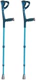 Stampelle Ortopediche Regolabili per Adulti, in Alluminio Anodizzato, Supporto Avambraccio (Blu, Adulto)