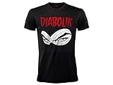 Sabor srl T-Shirt Originale Diabolik, Maglietta a Maniche Corte con Stampa Diabolik con Maschera, con Ologramma di Autenticità, 100% Cotone, Colore Nero (XL)