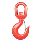 OUBUBY 5T 5000 kg gancio girevole per gru con chiusura di sicurezza, occhielli in acciaio legato per gravità, industria del sollevamento navale, gancio rotondo per macchine forestali, trasporto