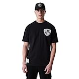 New Era Brooklyn Nets NBA Black White Oversized BP Neon T- Shirt