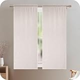 GIRASOLE HOME Coppia Tende Creta Semi Filtranti in Simil Lino Naturale 2 Pannelli da 55x150cm con Tasca